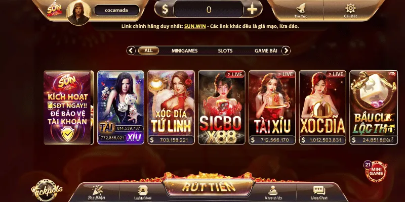 Sunwin quy tụ đủ các trò chơi hấp dẫn